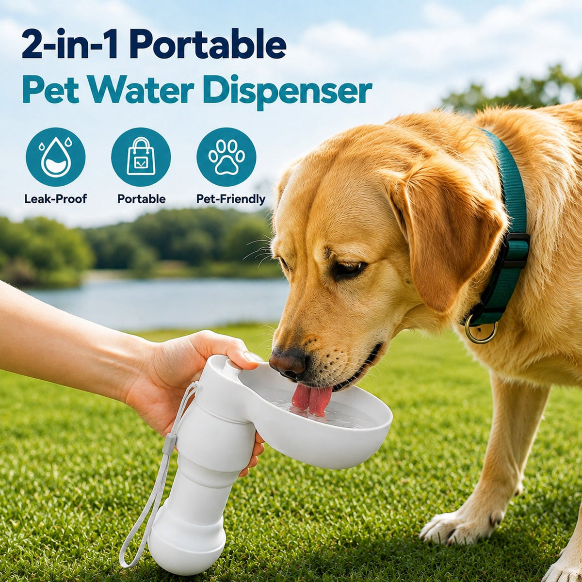 Portable 2-in-1 Pet Feeding Bowl And Water Dispenser For Outdoor Travel (1 Pc)